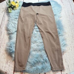 Le Ore Tan Black High Waist Leggings sz M